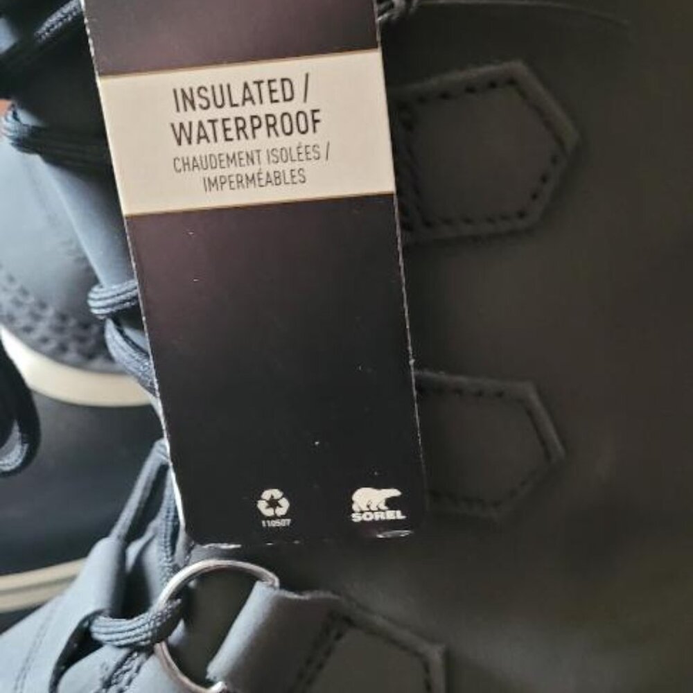 SOREL CARIBOU WP Waterproof Insulated Black, Dark stone Boots Mens Sz 10 - Picture 3 of 5